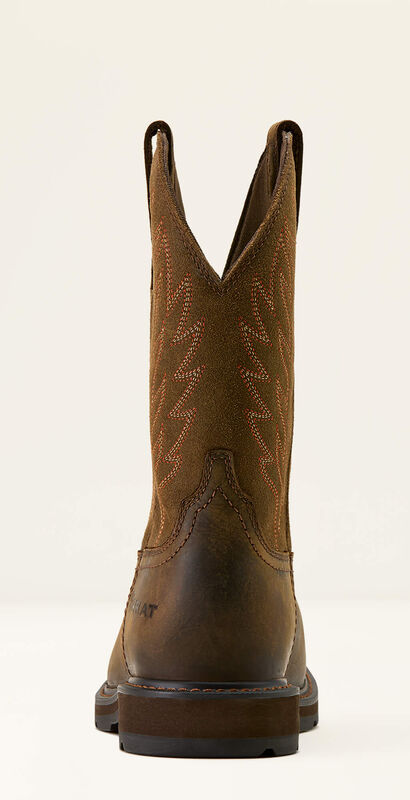 Groundbreaker Wide Square Toe Waterproof Work Boot Heel